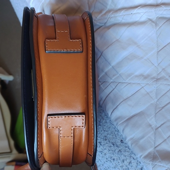 Tory Burch Leather Saddle Bag Camello - Picture 6 of 8